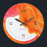 Orange flowing geode ink design large clock<br><div class="desc">Cool modern orang tones flowing abstract geode ink design.</div>