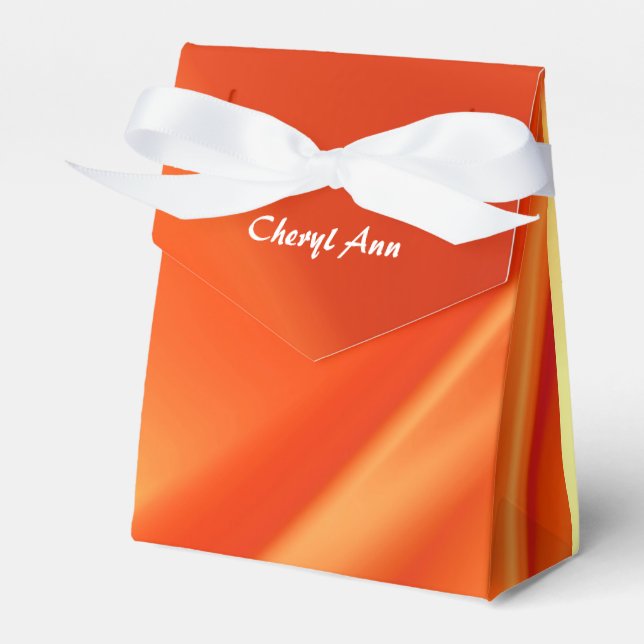 Orange Flush Personalized Favor Boxes (Front Side)