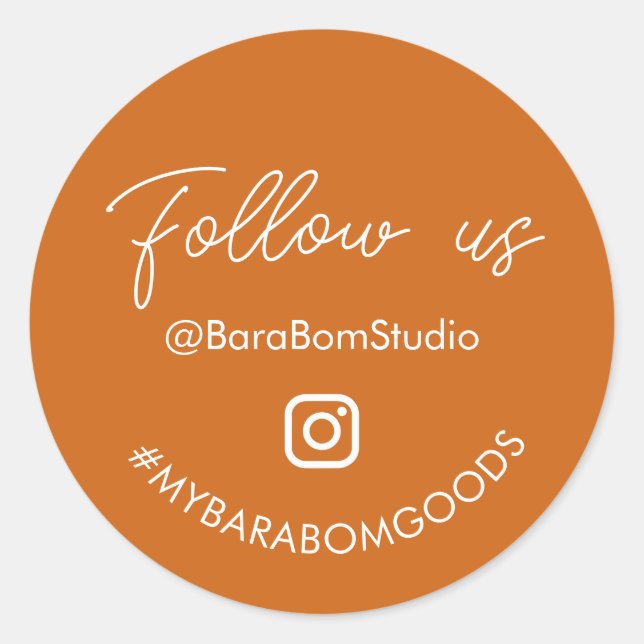 Orange | Follow us on Instagram Package Sticker (Front)