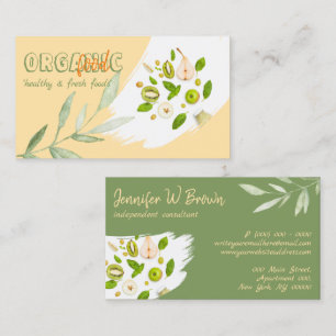 Orange Food Healthy Nutrition Detox Vegan Bakery Business Card