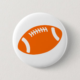 Orange Football Pinback Button