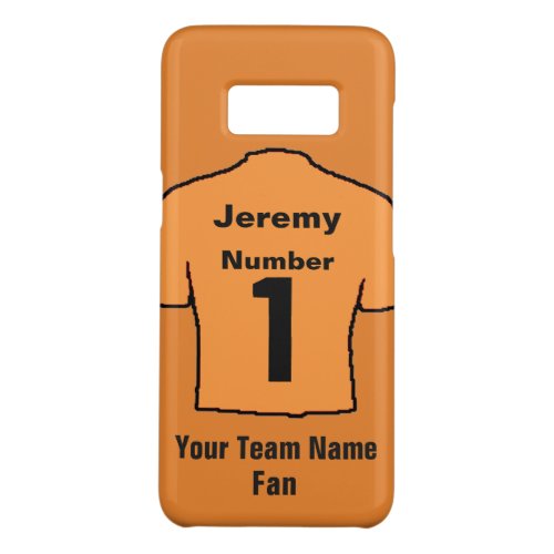 Orange Football Shirt Customise the name and team Case_Mate Samsung Galaxy S8 Case