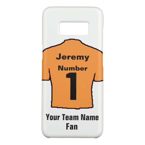 Orange Football Shirt Customise the name and team Case_Mate Samsung Galaxy S8 Case