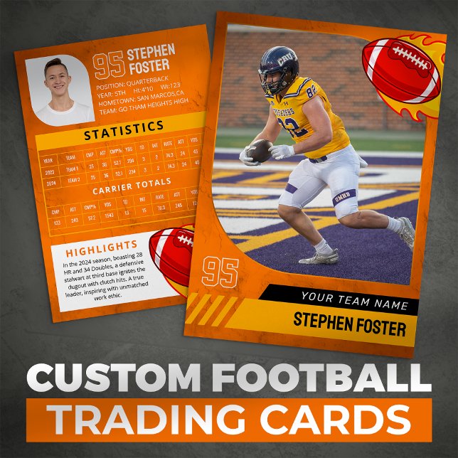 Orange Football Trading Card Sport Player Photo (Creator Uploaded)