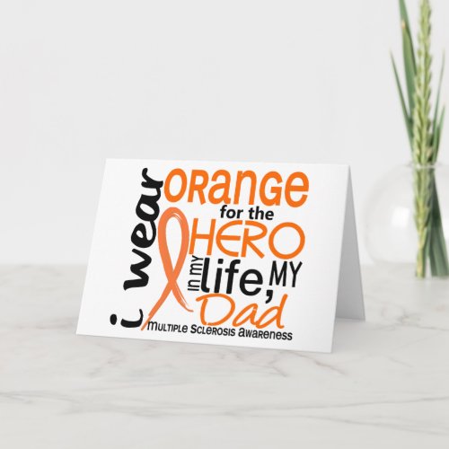 Orange For Hero 2 Dad MS Multiple Sclerosis Card