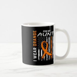 Orange For My Aunt Leukemia Awareness American Fla Coffee Mug