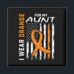 Orange For My Aunt Leukemia Awareness American Fla Magnet<br><div class="desc">Orange For My Aunt Leukemia Awareness American Flag Graphic</div>