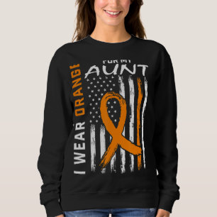 Orange For My Aunt Leukemia Awareness American Fla Sweatshirt
