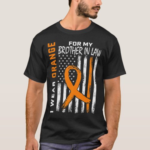 Orange For My Brother In Law Leukemia Awareness Fl T_Shirt