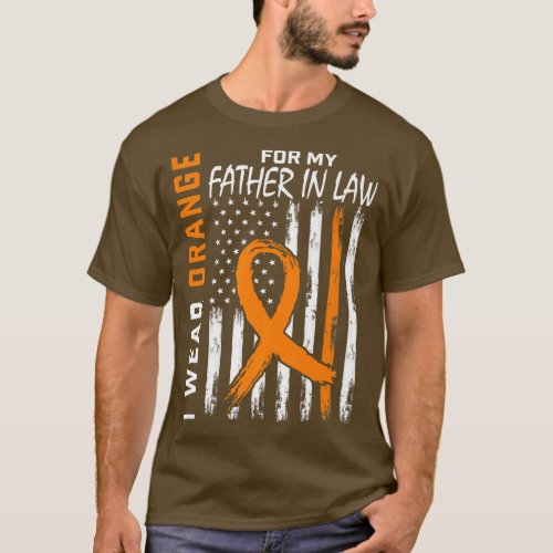 Orange For My Father In Law Leukemia Awareness Fla T_Shirt
