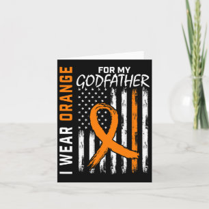 Orange For My Godfather Leukemia Cancer Awareness Card