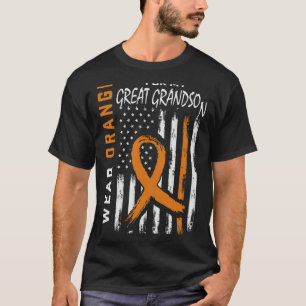 Orange For My Great Grandson Leukemia Cancer Aware T-Shirt