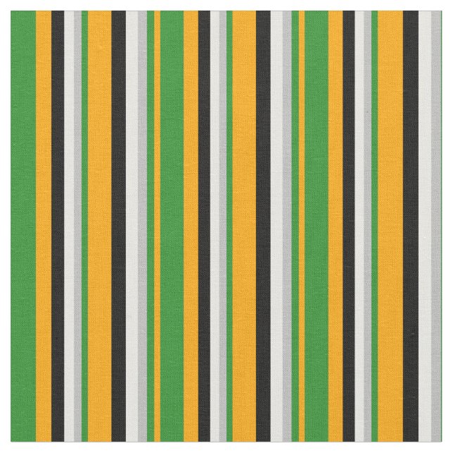 Orange, Forest Green, Grey, White, and Black Fabric (Close Up)