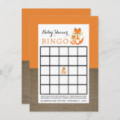 Orange Fox Burlap Baby Shower Bingo (Front/Back)