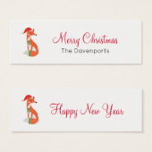 Orange Fox in Red Santa Hat Merry Christmas (Front & Back)