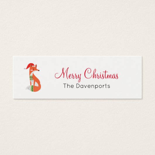 Orange Fox in Red Santa Hat Merry Christmas (Front)