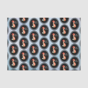 Orange Fox in Red Santa Hat Merry Christmas Tissue Paper