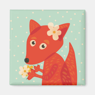 Orange Fox Kawaii Cute Kids Magnet