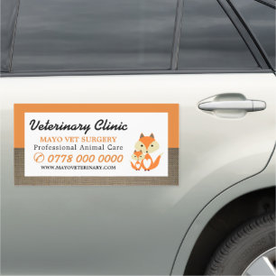 Orange Fox, Veterinarian, Veterinary Service Car Magnet