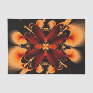 Orange Fractal Flower Tissue Paper