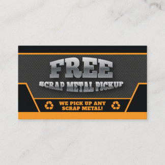Orange Free Scrap Metal Pickup Business Card