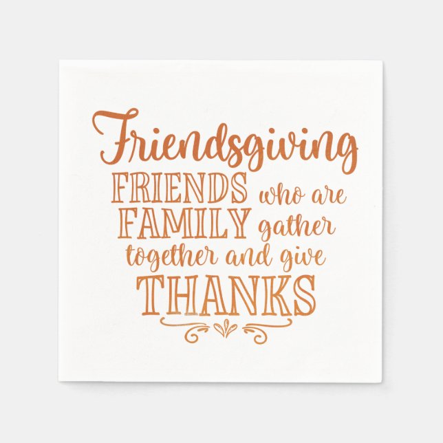 Orange Friendsgiving Napkins (Front)