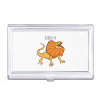 Orange frilled-neck lizard cartoon illustration