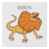 Orange frilled-neck lizard cartoon illustration