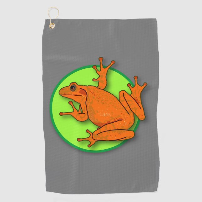 Orange Frog Golf Towel (Front)