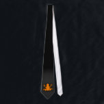Orange Frog Neck Tie<br><div class="desc">Cool, cute Orange frog clipart on black and dark gray textured background. Add your name or text to personalize it! Images used on this item are licensed and © Graphics Factory.com</div>