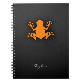Orange Frog Notebook by ColorStock at Zazzle