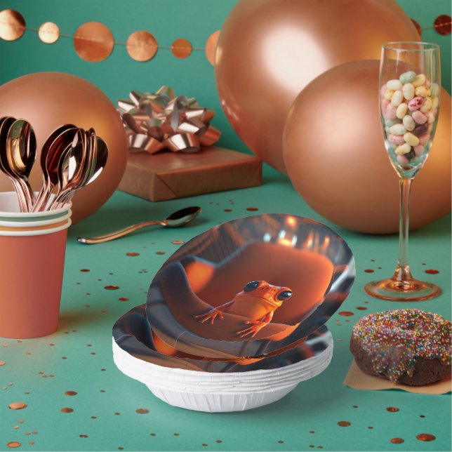 Orange Frog Paper Bowls (Multi)