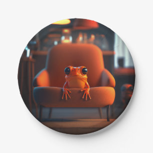 Orange Frog Paper Plates