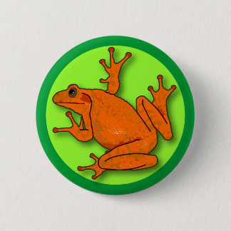 Orange Frog Round Button