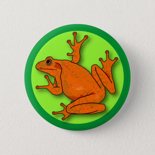 Orange Frog Round Button | Zazzle.com
