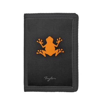 Orange Frog Tri-fold Wallet by ColorStock at Zazzle