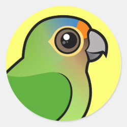 Birdorable Orange-fronted Parakeet Round Sticker