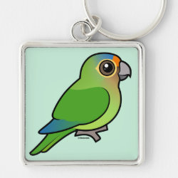 Birdorable Orange-fronted Parakeet Premium Square Keychain