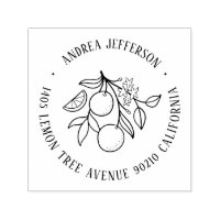 Orange Fruit and Flower Custom Name Return Address