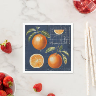 Orange Fruit Blueprint Napkins
