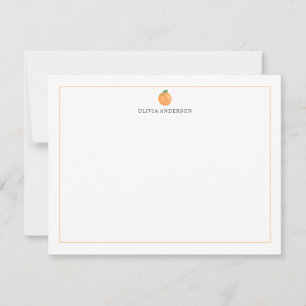 Orange Fruit Border Personalized Stationery Note Card