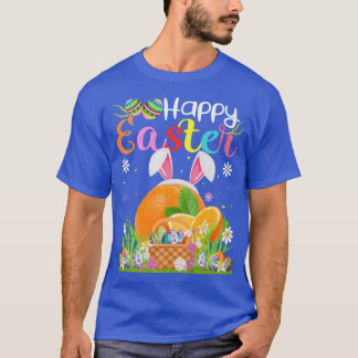 Orange Fruit Bunny Egg Hunting Funny Orange Happy T-Shirt