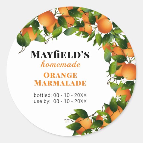 Orange Fruit Canning  Jam Jar Label