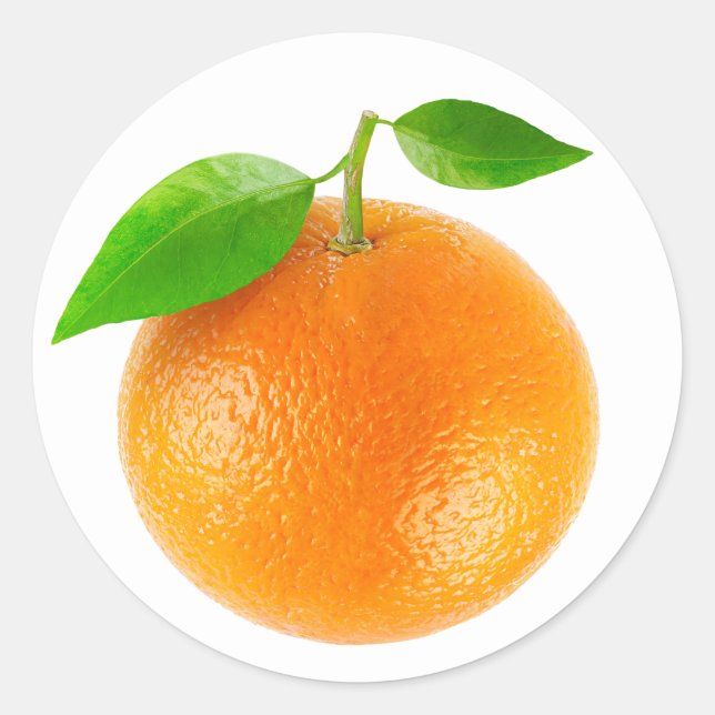 Orange fruit classic round sticker (Front)