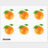 Orange fruit classic round sticker (Sheet)