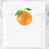 Orange fruit classic round sticker (Bag)