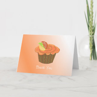 Orange Fruit Cupcake Thank You Card