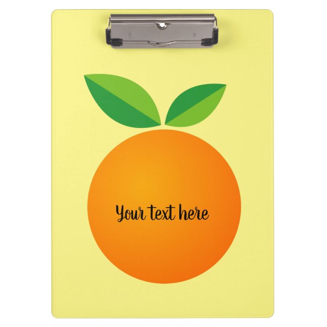 Orange fruit dietitian nutritionist clipboard (Front)