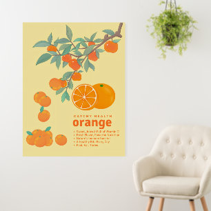 Orange Fruit Educational Healthy Eating Kitchen Foam Board