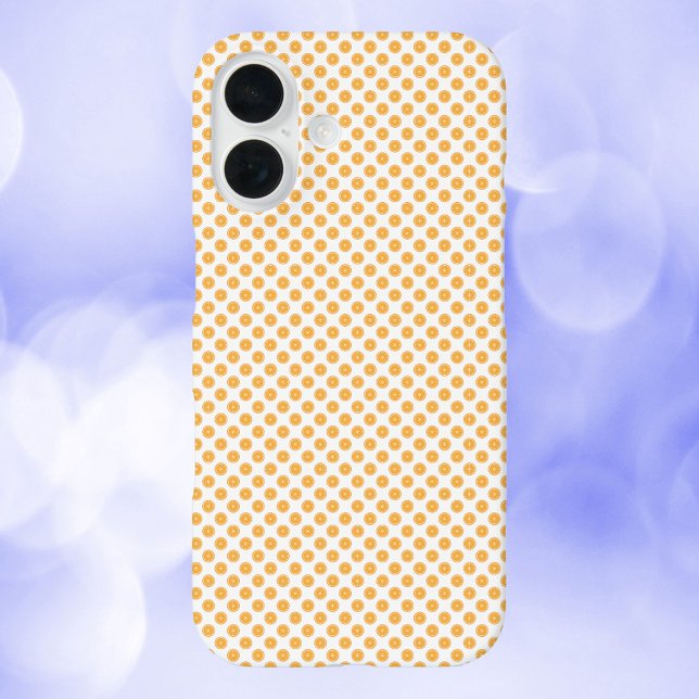 Orange Fruit Food Pattern Iphone Case (A phone case with a fun pattern of orange fruit slices.)